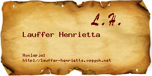 Lauffer Henrietta névjegykártya